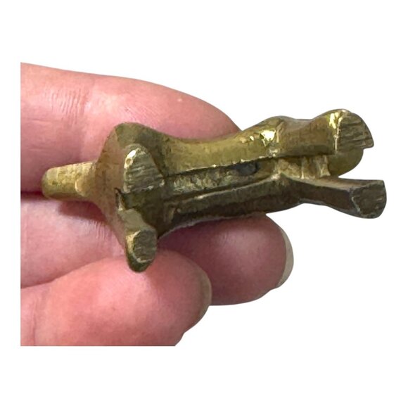 Vintage Brass Dog Figurine Terrier Miniature Accent Mid-Century Animal Sculpture - Picture 5 of 7